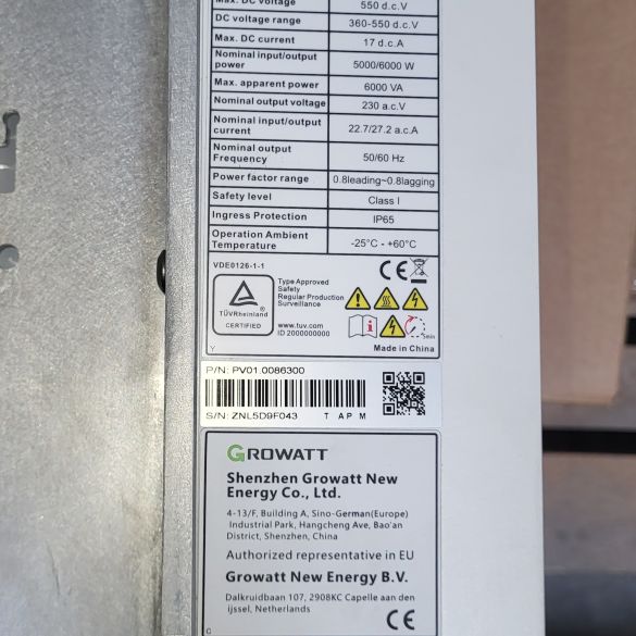 ONDULEUR HYBRIDE GROWATT - MODELE DEMO - 6 KW