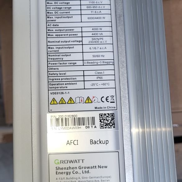 ONDULEUR HYBRIDE GROWATT - MODELE DEMO - 4 KW TRI